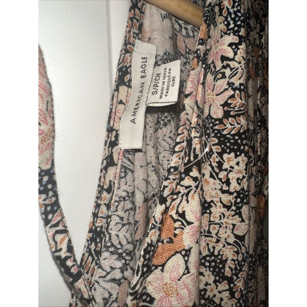 American Eagle S Floral Garden Party Tiered Mini Dress Ruffles Cottagecore Derby - Picture 4 of 6